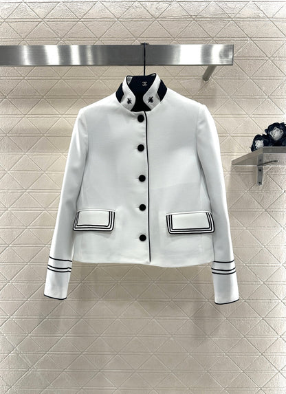 25fw new stand collar straight shoulder suit jacket
