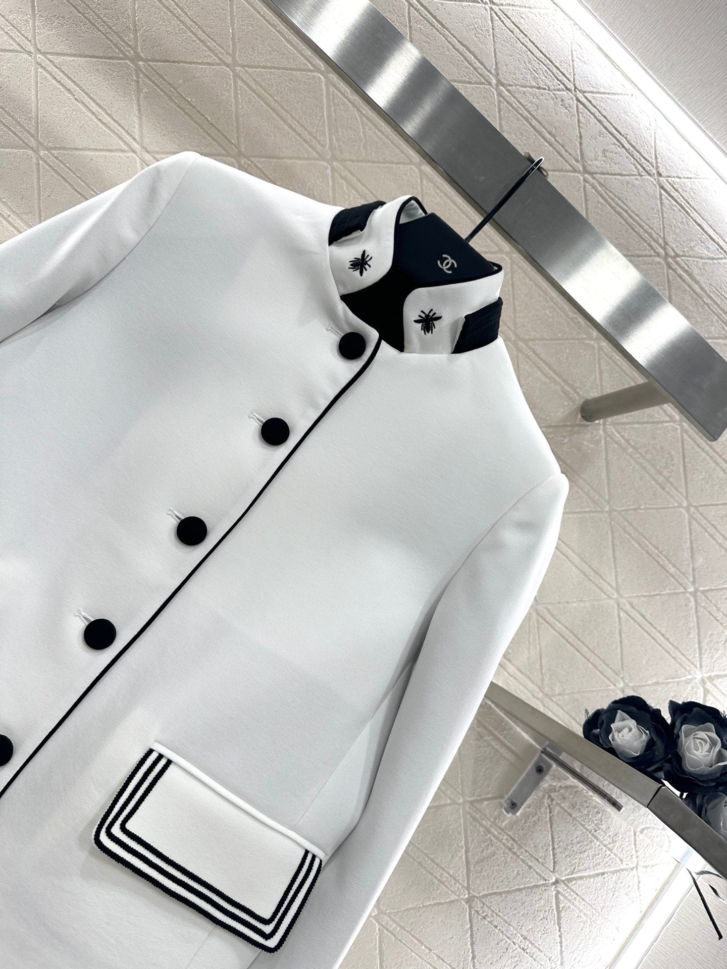 25fw new stand collar straight shoulder suit jacket