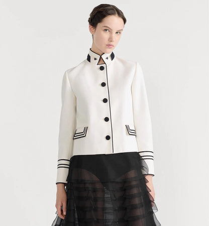 25fw new stand collar straight shoulder suit jacket