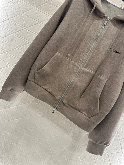 25fw new hooded zipper jacket with short skirt suit