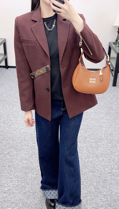 25fw new button lapel belt suit jacket