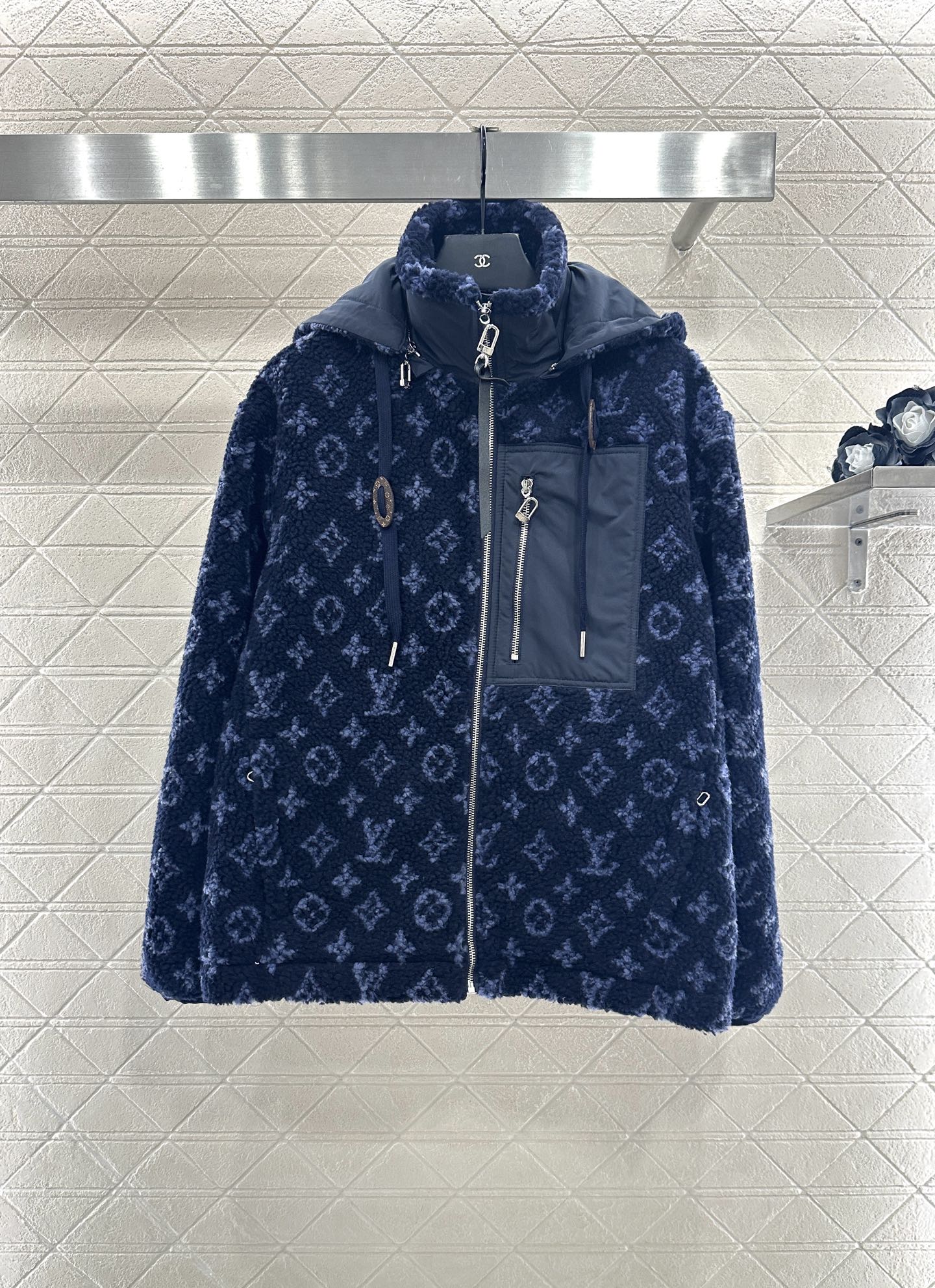 25fw new hooded teddy lamb jacket
