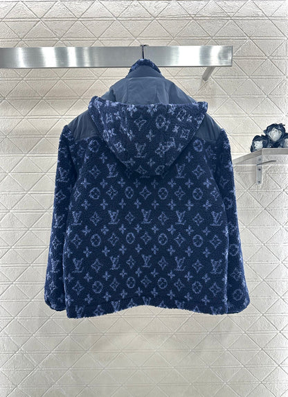 25fw new hooded teddy lamb jacket