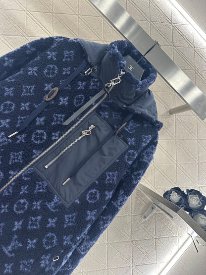 25fw new hooded teddy lamb jacket