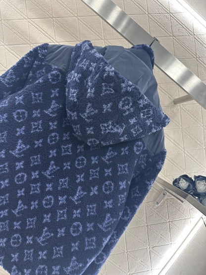 25fw new hooded teddy lamb jacket