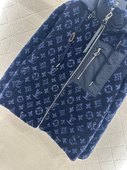 25fw new hooded teddy lamb jacket