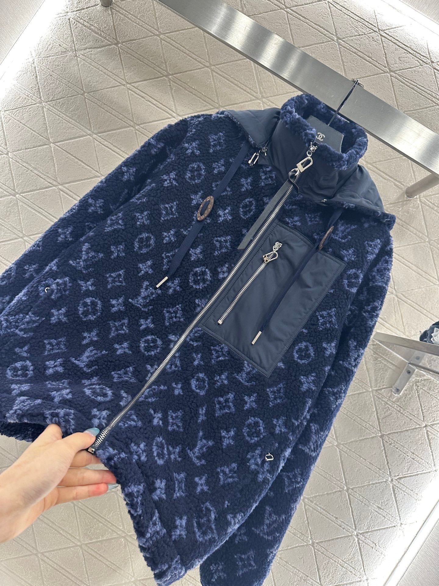 25fw new hooded teddy lamb jacket