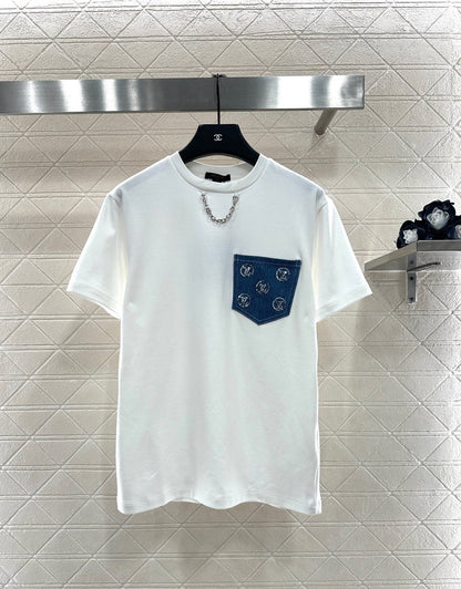 25fw new denim sequin pocket T-shirt