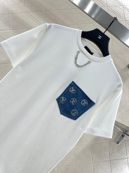 25fw new denim sequin pocket T-shirt