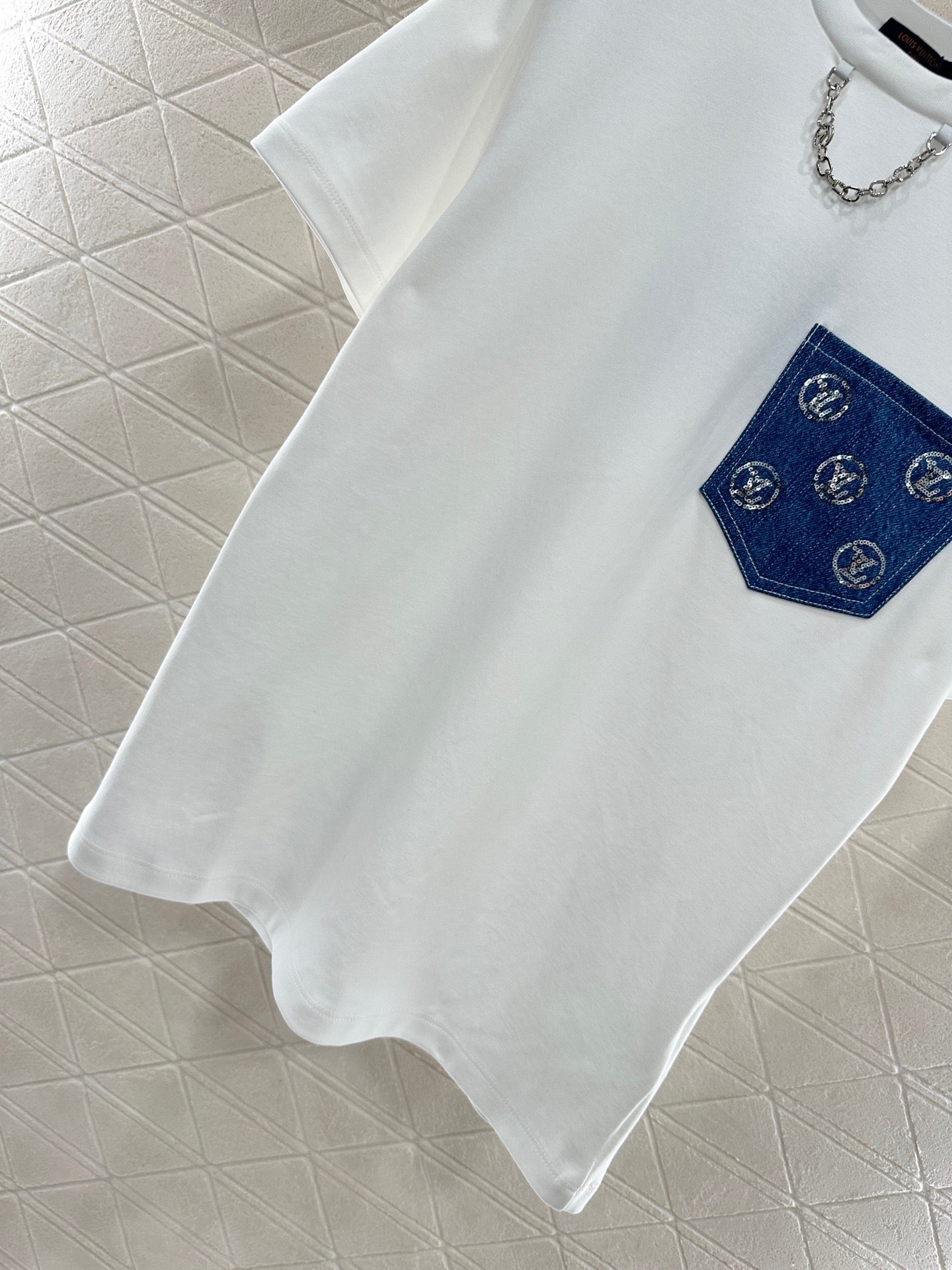 25fw new denim sequin pocket T-shirt