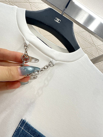 25fw new denim sequin pocket T-shirt