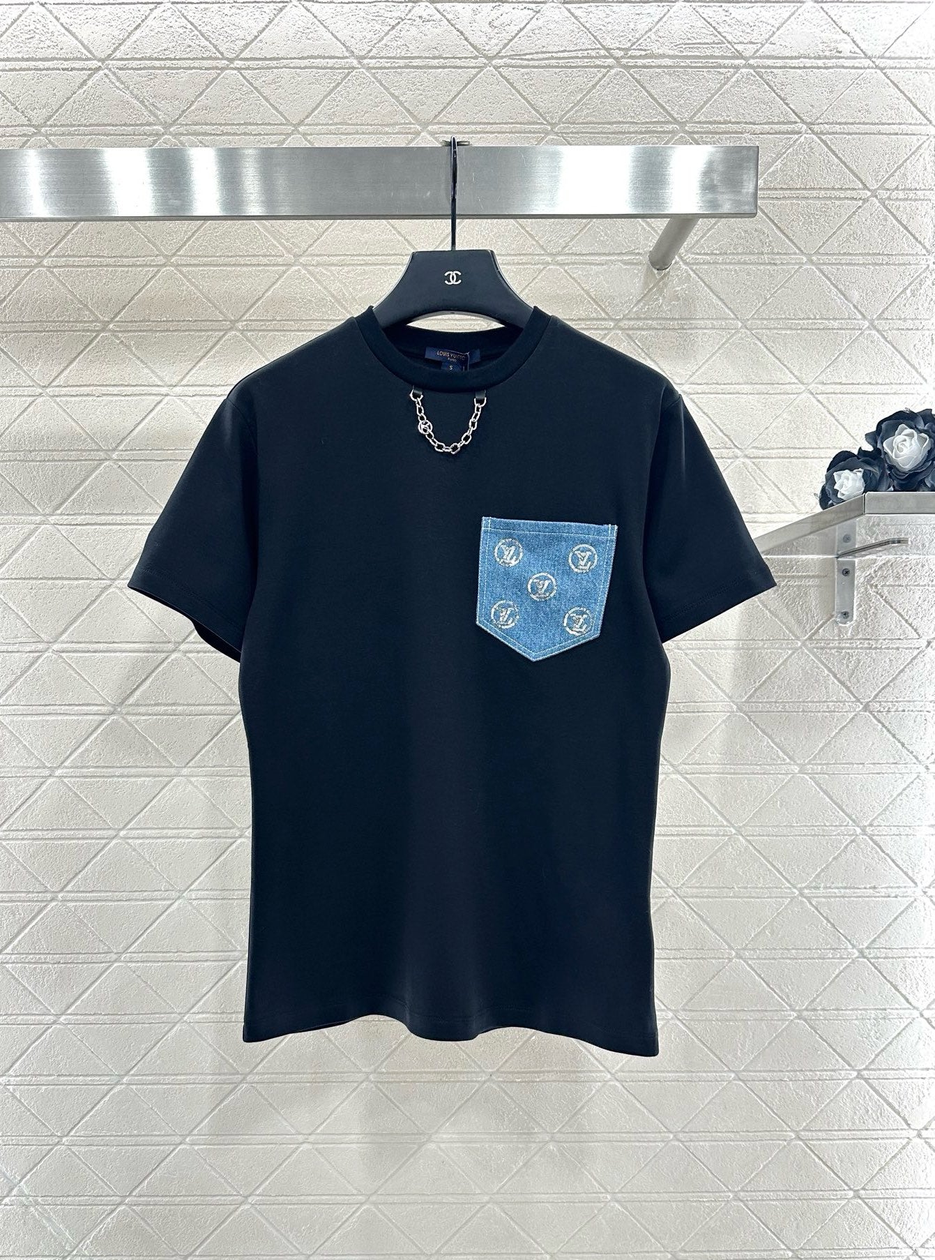 25fw new denim sequin pocket T-shirt