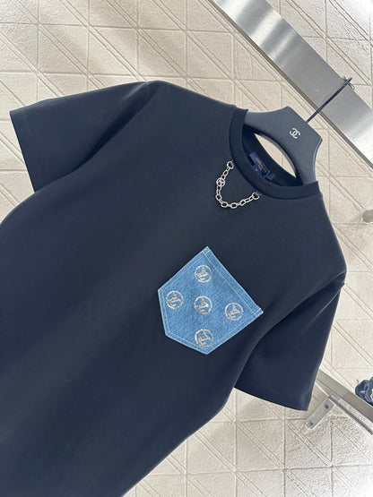 25fw new denim sequin pocket T-shirt