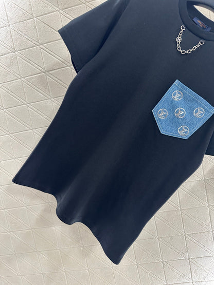 25fw new denim sequin pocket T-shirt