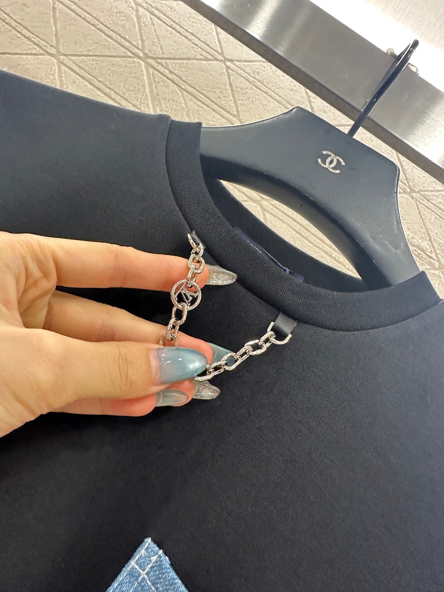 25fw new denim sequin pocket T-shirt