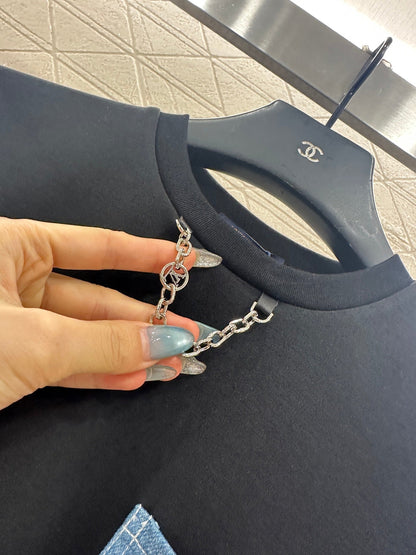 25fw new denim sequin pocket T-shirt