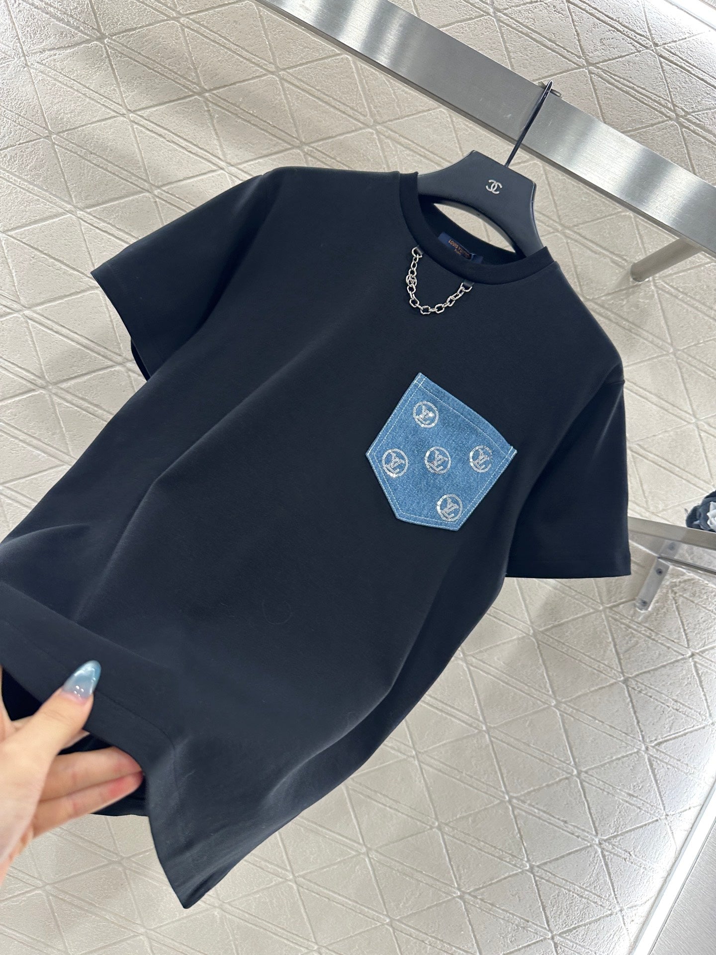 25fw new denim sequin pocket T-shirt