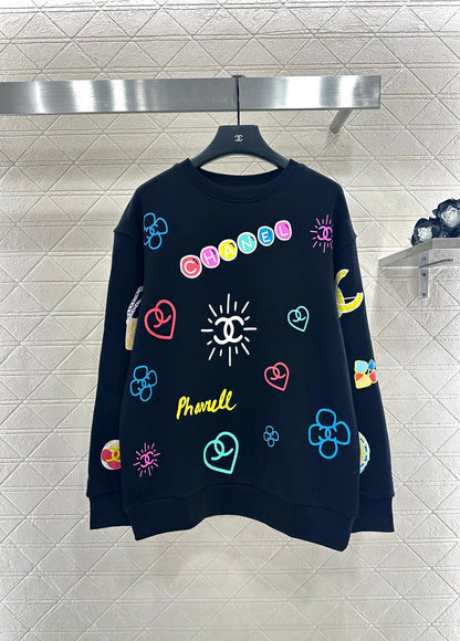 25fw new round neck colorful letter sweatshirt
