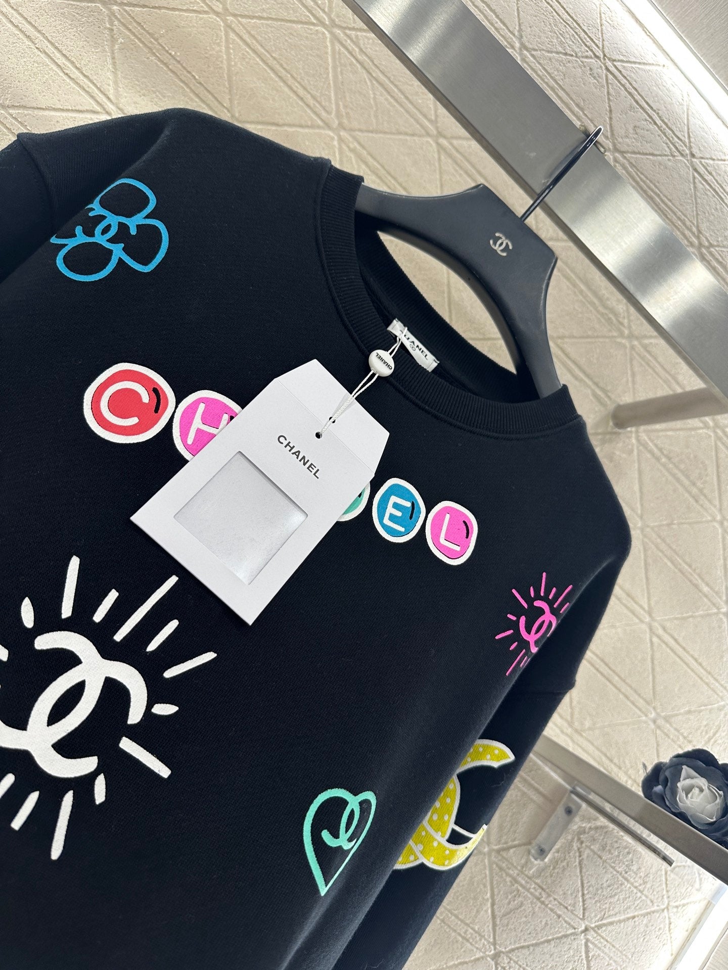 25fw new round neck colorful letter sweatshirt