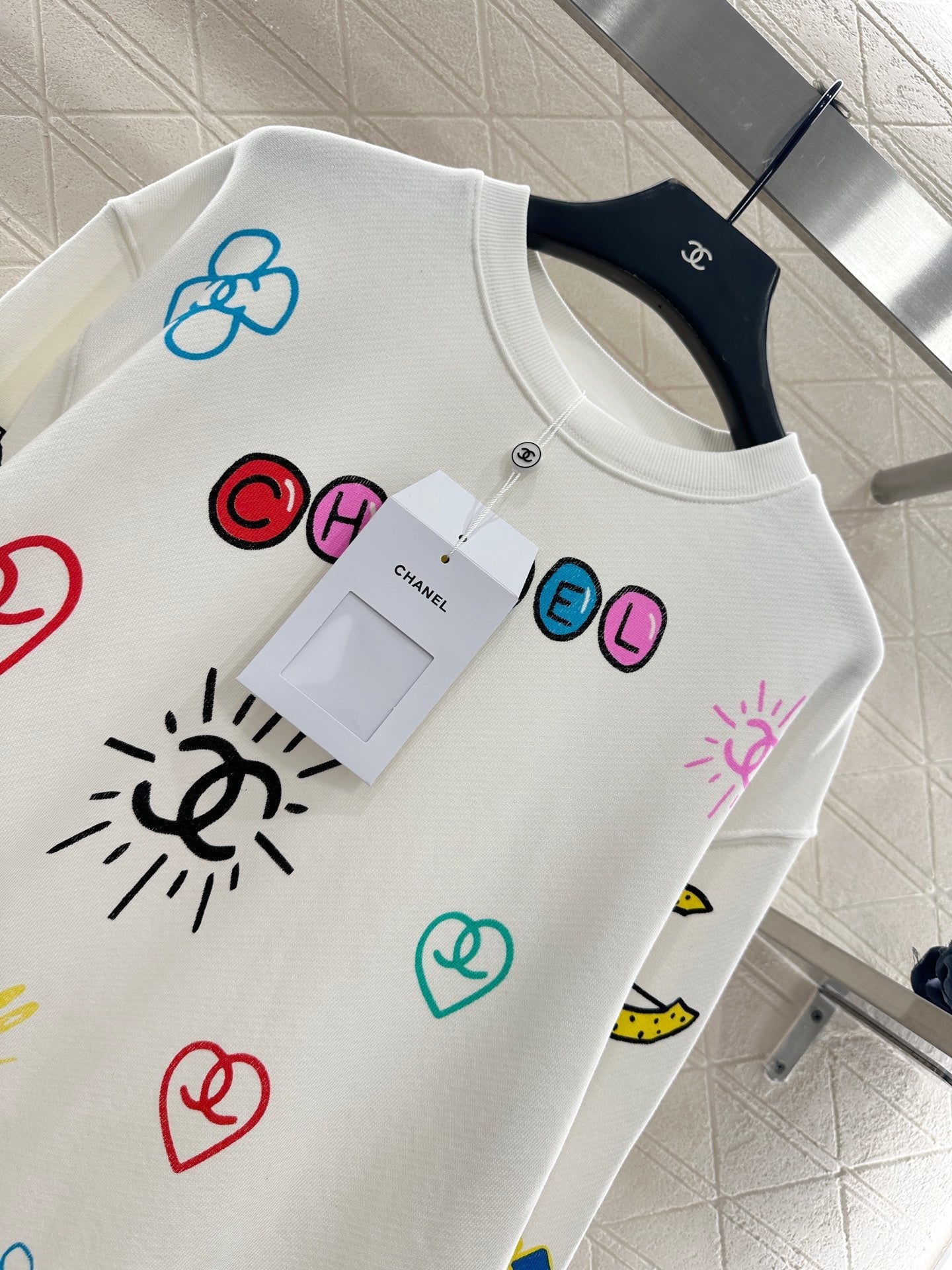 25fw new round neck colorful letter sweatshirt