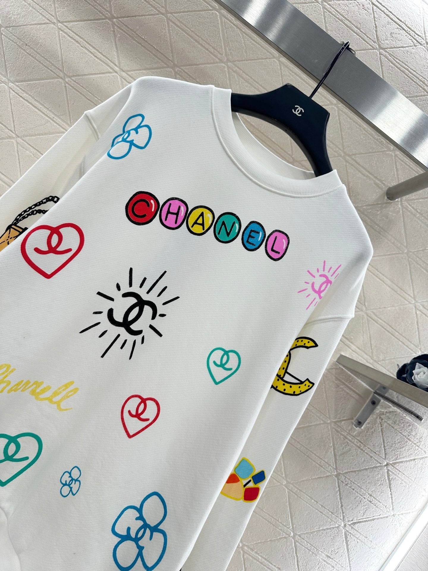 25fw new round neck colorful letter sweatshirt