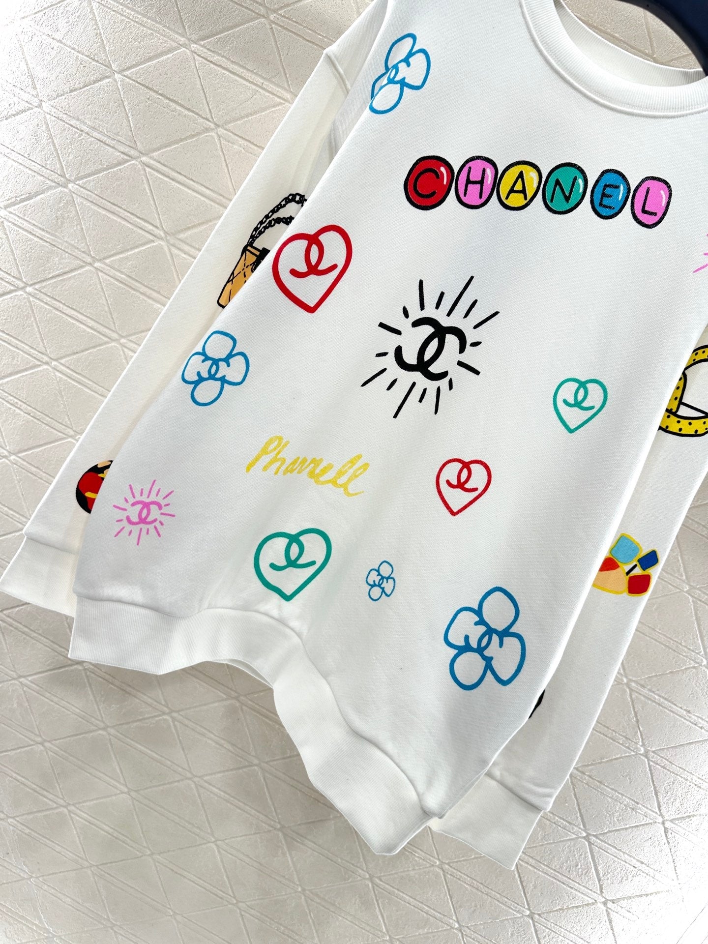 25fw new round neck colorful letter sweatshirt