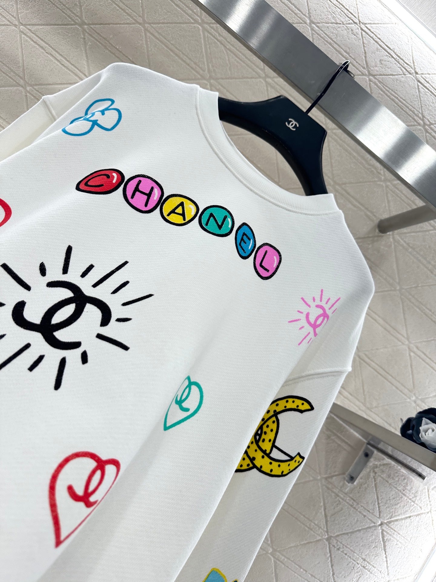 25fw new round neck colorful letter sweatshirt