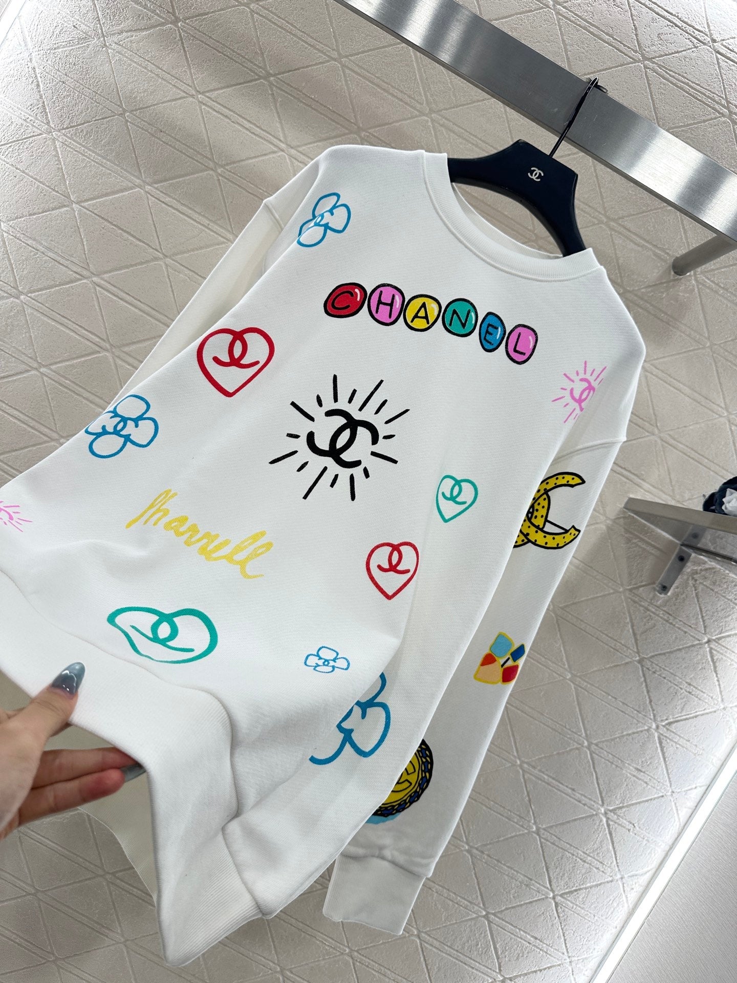 25fw new round neck colorful letter sweatshirt