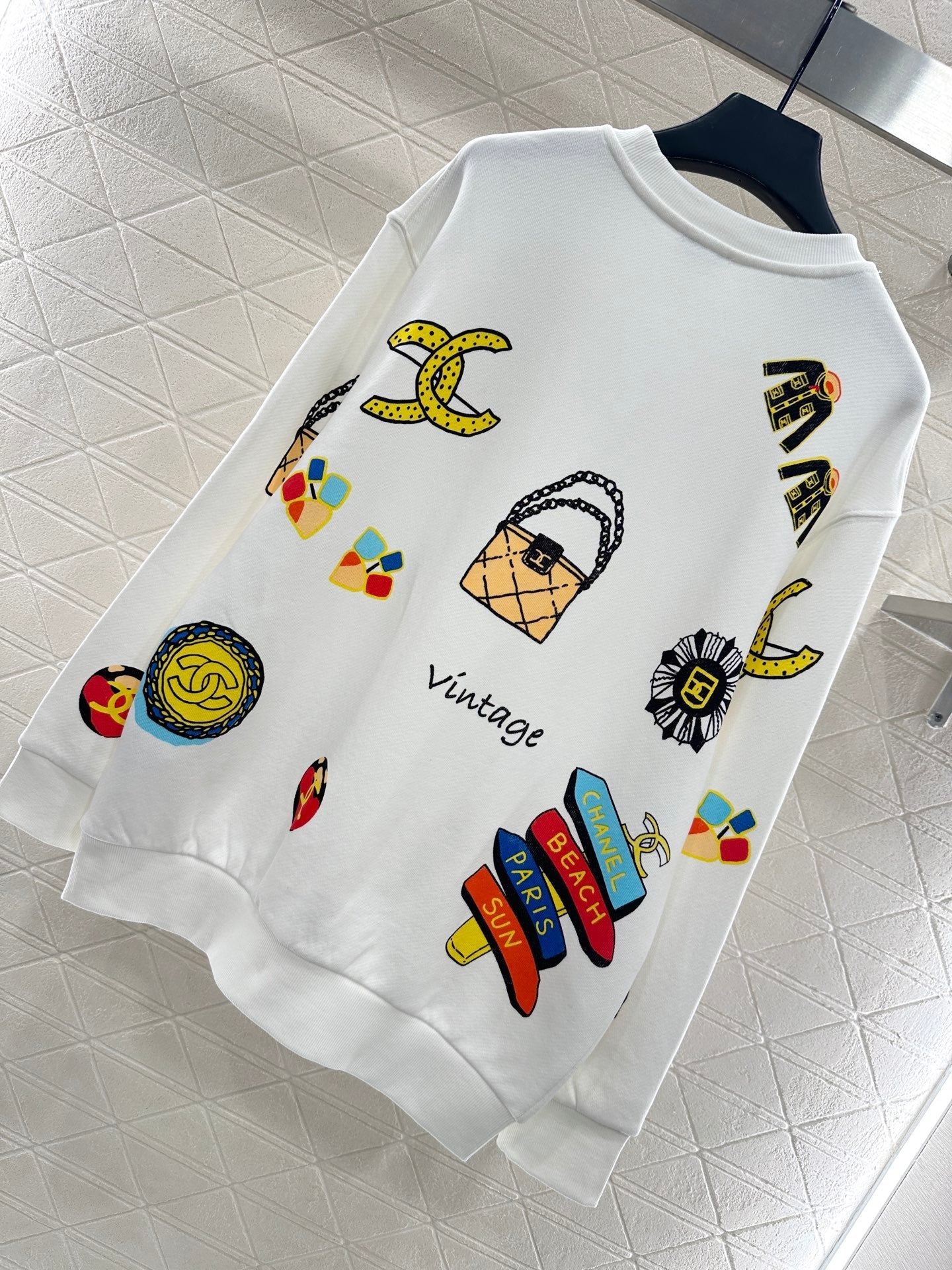 25fw new round neck colorful letter sweatshirt