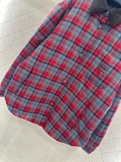 25fw new corduroy plaid cotton jacket