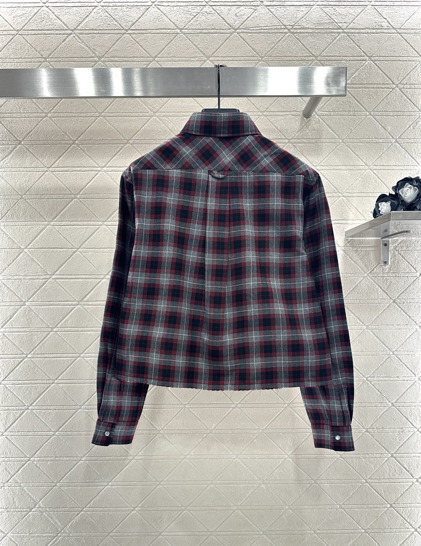 25fw new plaid shirt pleated skirt suit