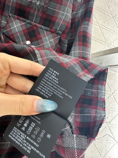 25fw new plaid shirt pleated skirt suit