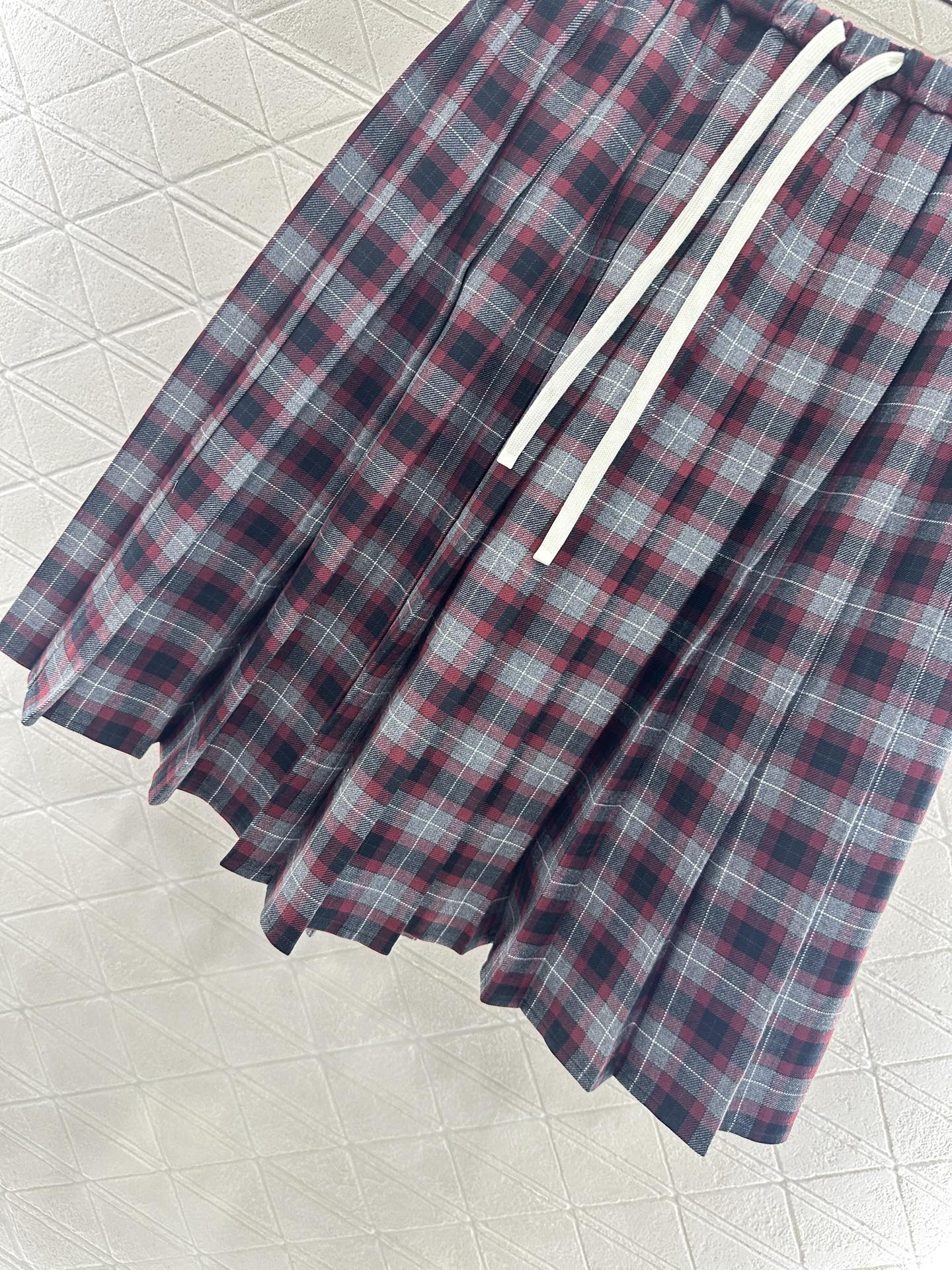 25fw new plaid shirt pleated skirt suit