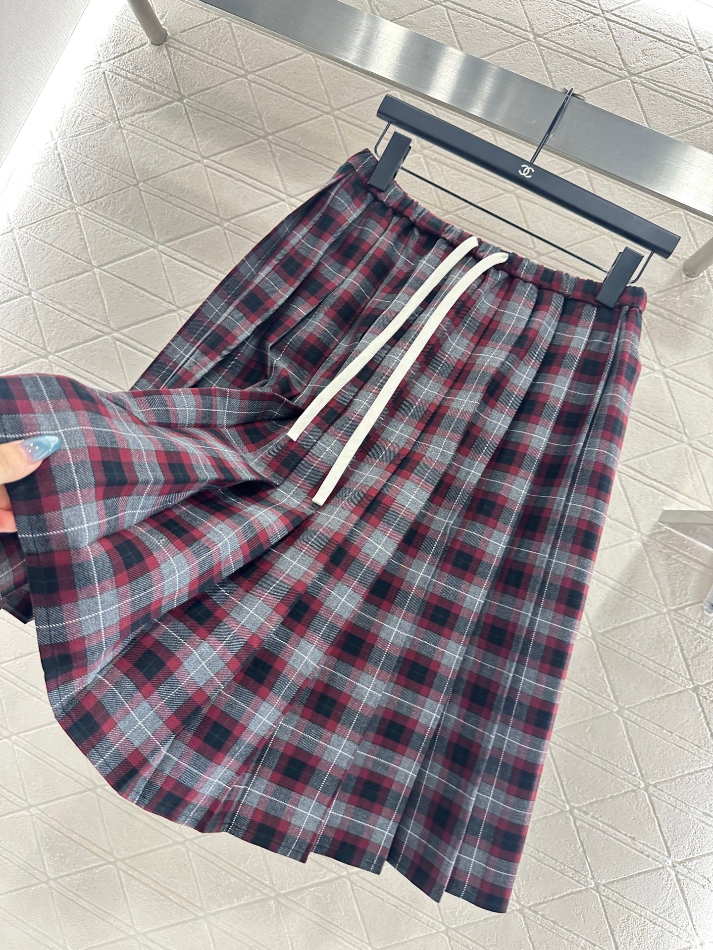 25fw new plaid shirt pleated skirt suit