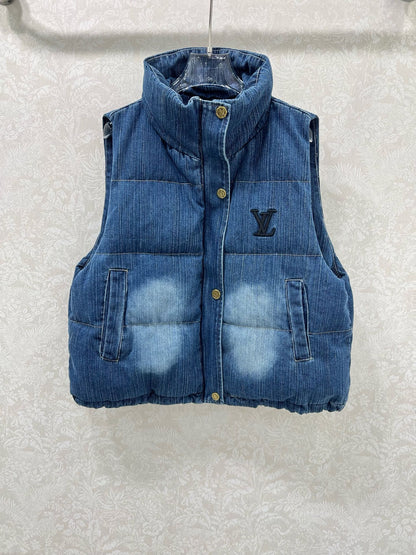 New denim down vest