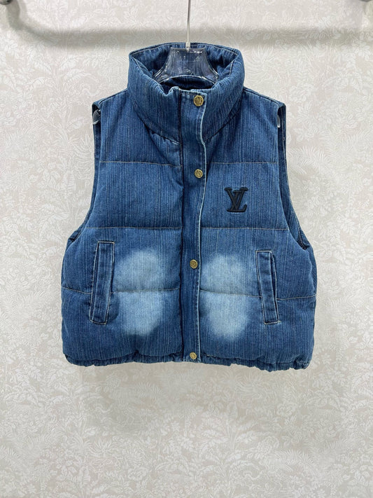 New denim down vest