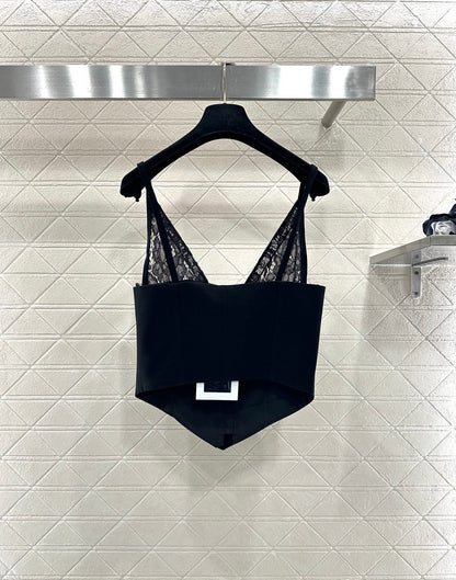 Lace splicing deep V camisole