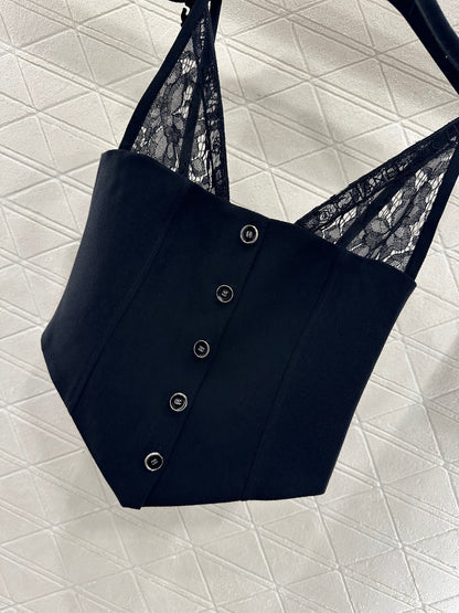 Lace splicing deep V camisole