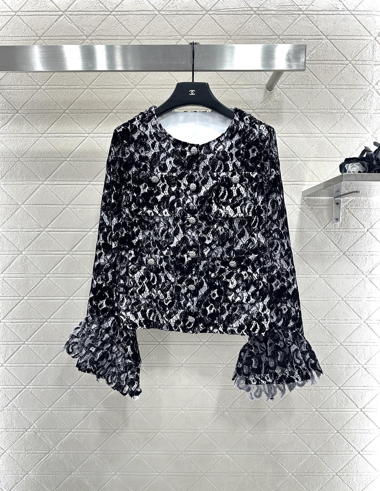 Lace Flared Lace Jacket + Pants Set