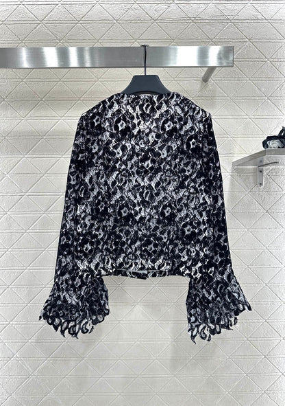 Lace Flared Lace Jacket + Pants Set