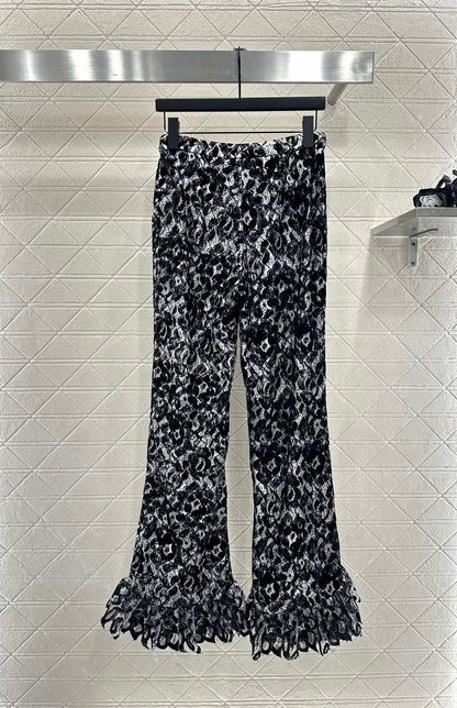 Lace Flared Lace Jacket + Pants Set