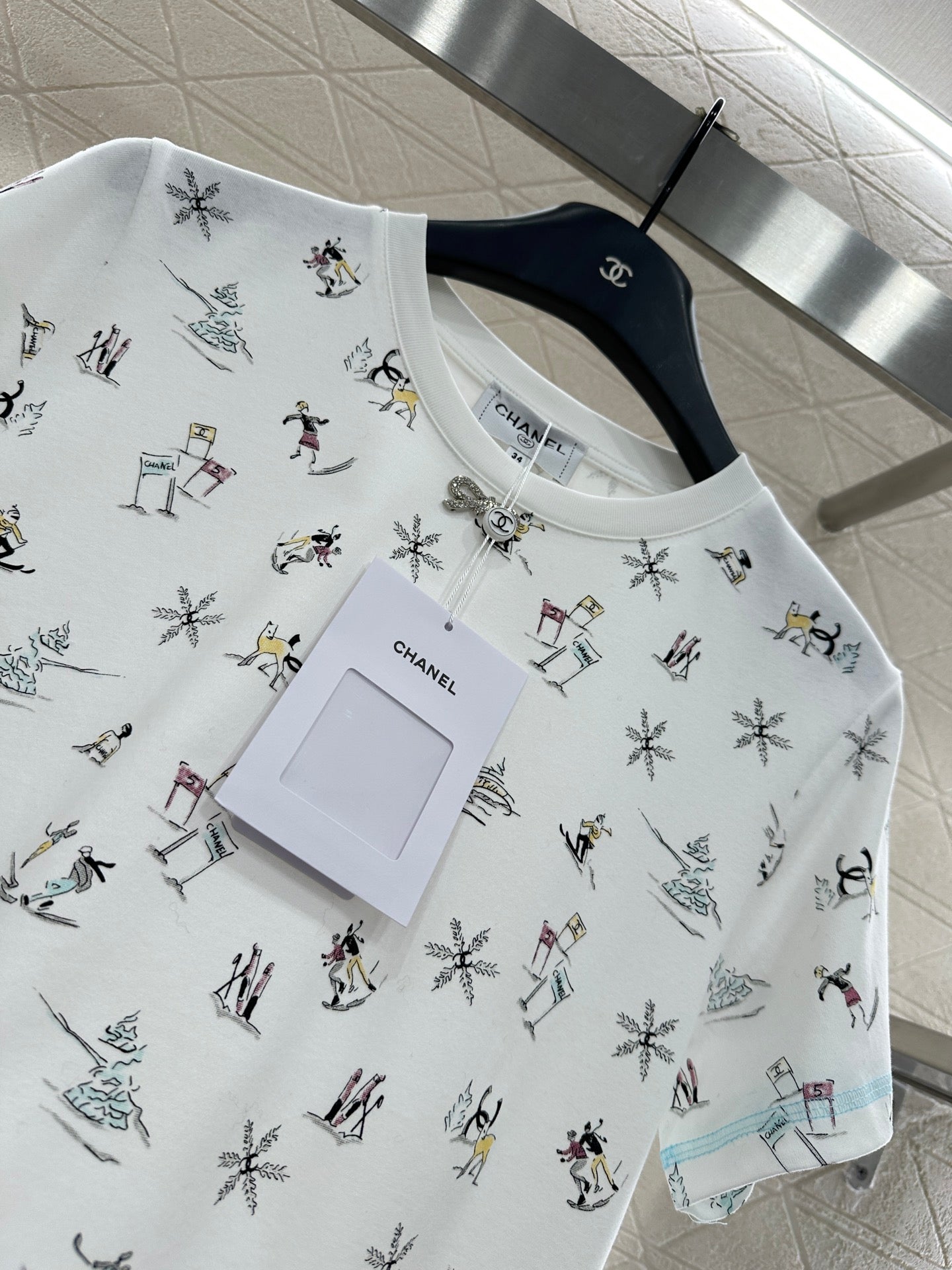 Round Neck Printed Short Sleeve Skiing 🎿 Series