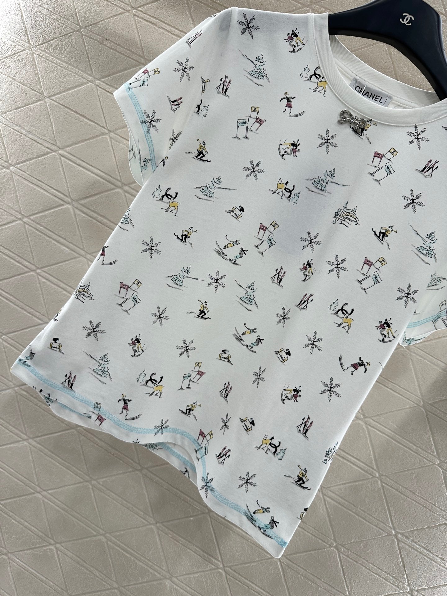 Round Neck Printed Short Sleeve Skiing 🎿 Series