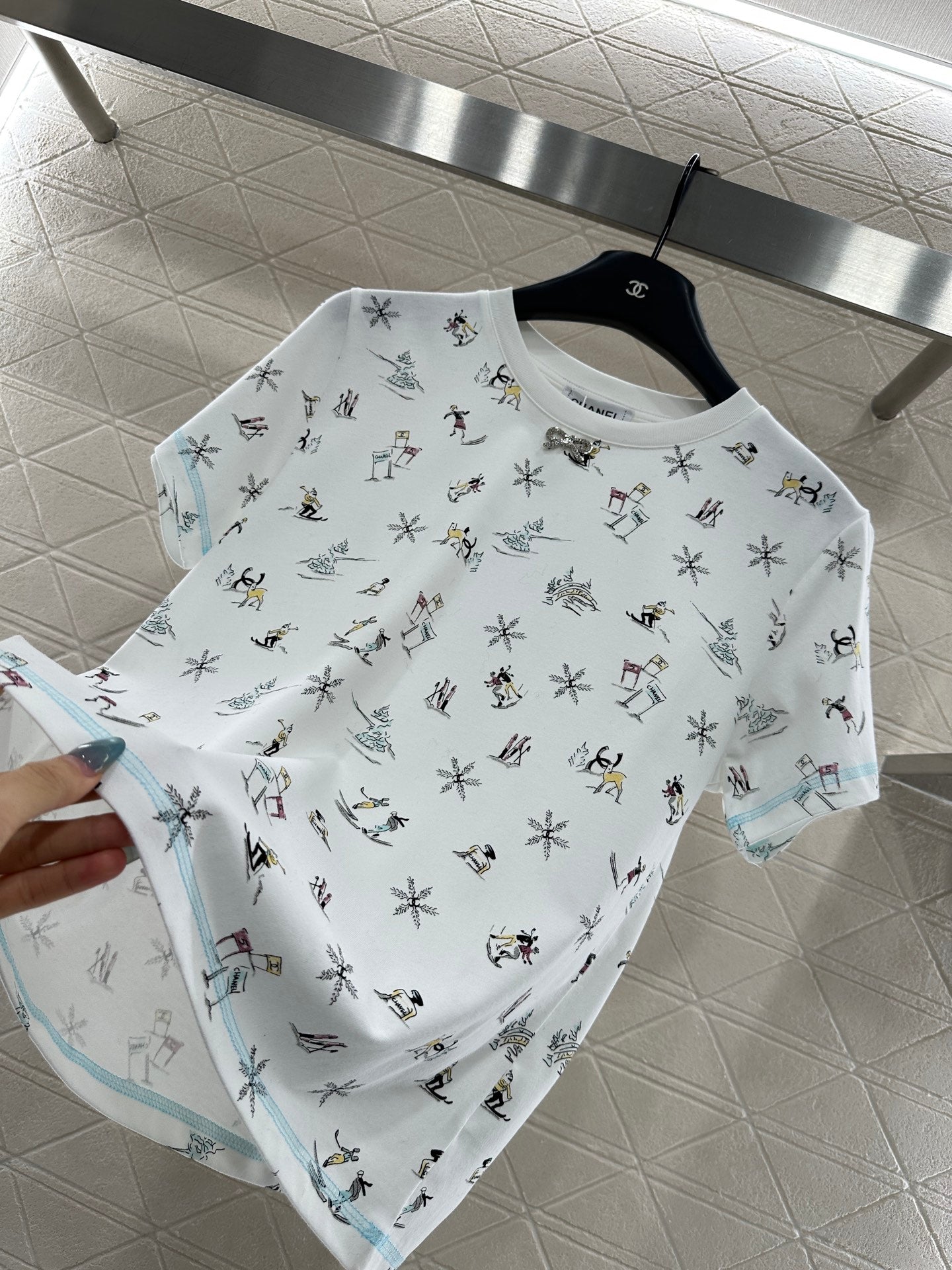 Round Neck Printed Short Sleeve Skiing 🎿 Series