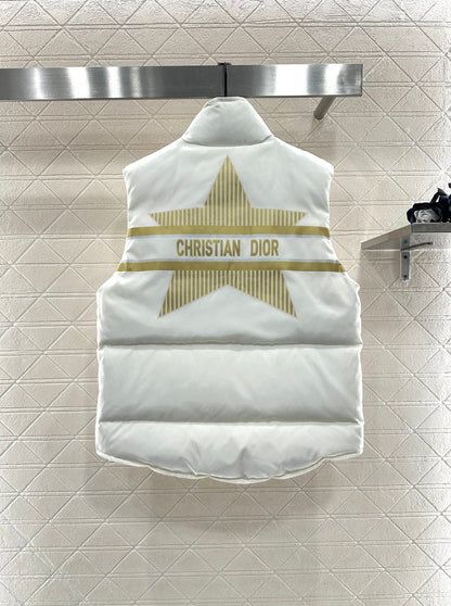 Stand-up collar five-pointed star down vest