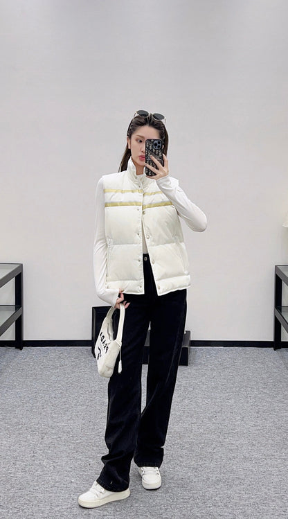 Stand-up collar five-pointed star down vest