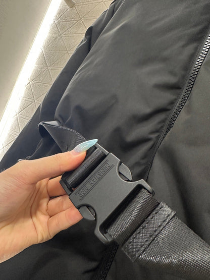 Lapel belt down jacket