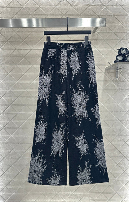 jacquard wide-leg trousers