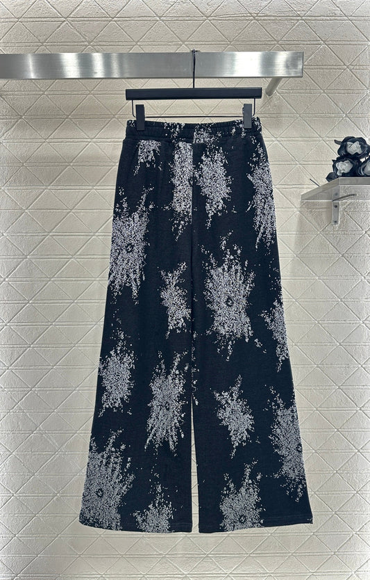 jacquard wide-leg trousers