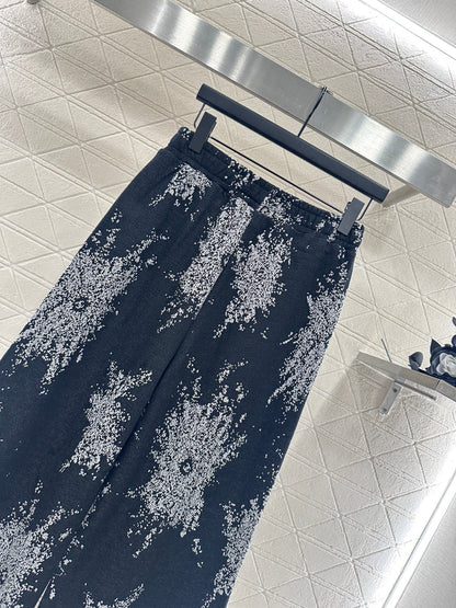 jacquard wide-leg trousers